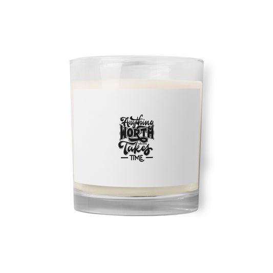 Glass jar soy wax candle